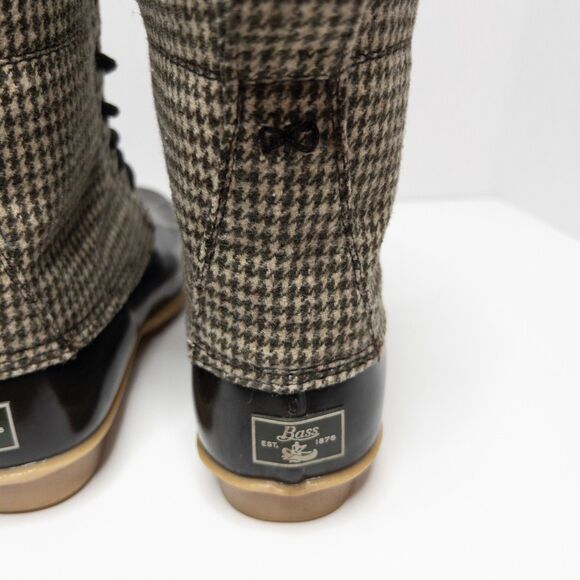 G.H. Bass Duck Boots Women’s 6 Houndstooth Waterproof Winter Rain Snow Boot - Picture 8 of 16